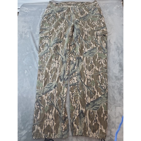 VINTAGE Mossy Oak Pants Mens XL Cargo Camo‎ Treestand Hunting Made in USA 40x32